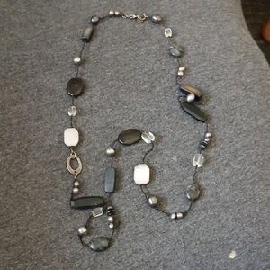 Silpada Black and Gray Stone Necklace